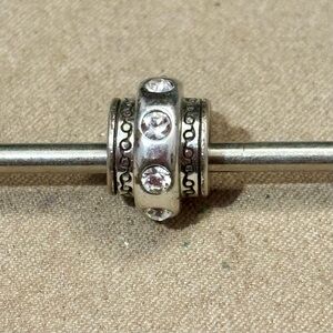 Brighton round Dazzle spacer Silver resin bead Row of clear crystals Retired